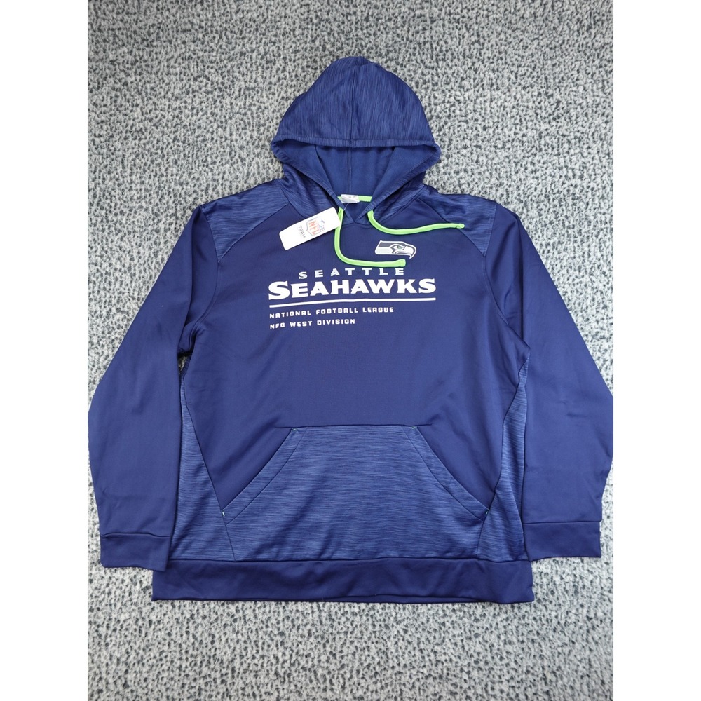 NFL Seattle Seahawks Hoodie Mens 2XL Navy New Performance Space Dye Pullover